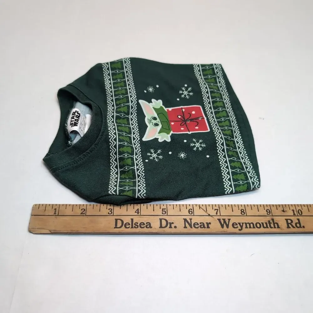 Star Wars Christmas Grogu Baby Yoda Mandalorian Size S Pet Dog T-Shirt Green